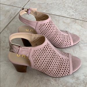 Blush pink Unisa block heel sandals 6.5